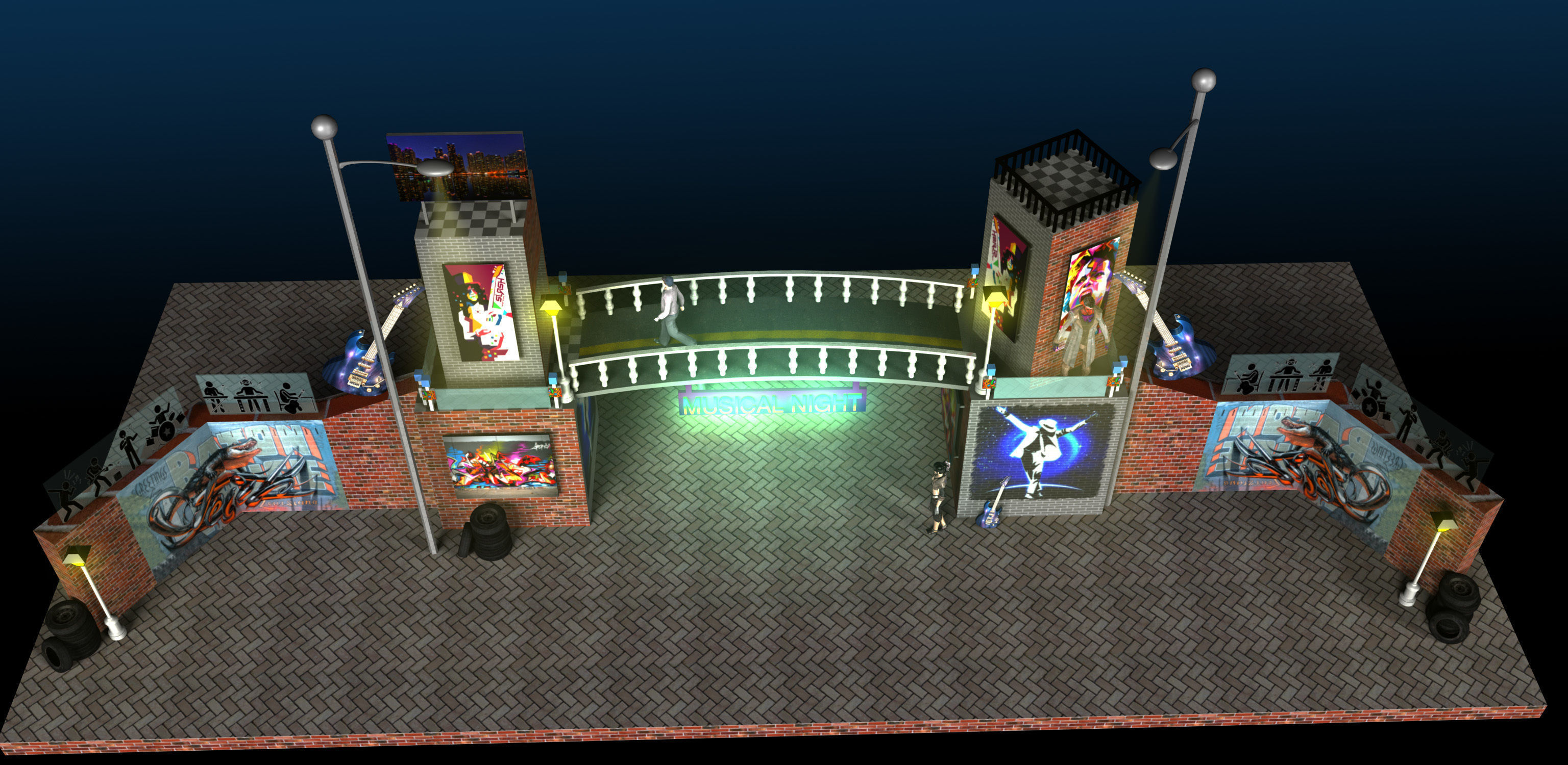 3d musical stage design 3D model_6