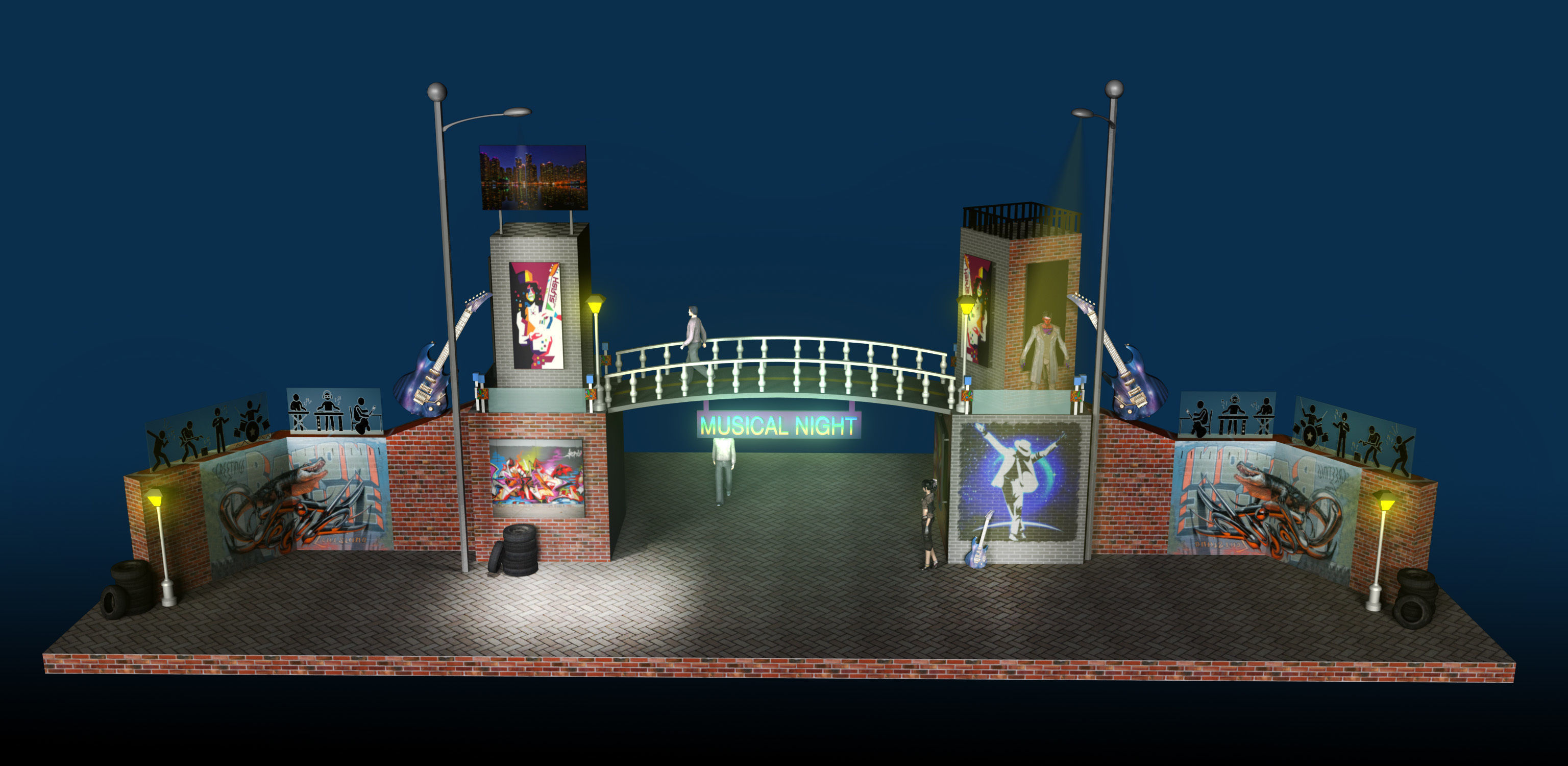 3d musical stage design 3D model_5