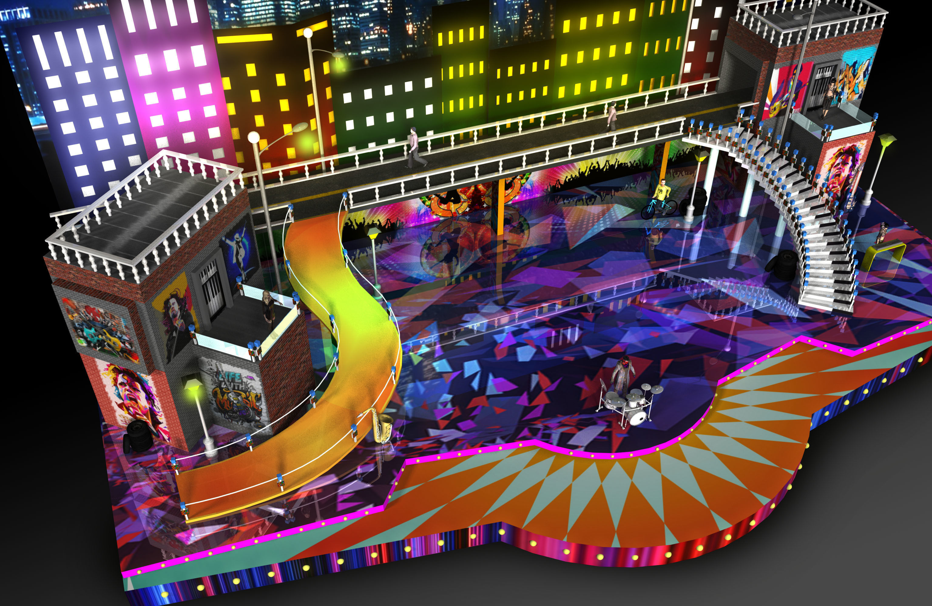 3d musical stage design 3D model_1