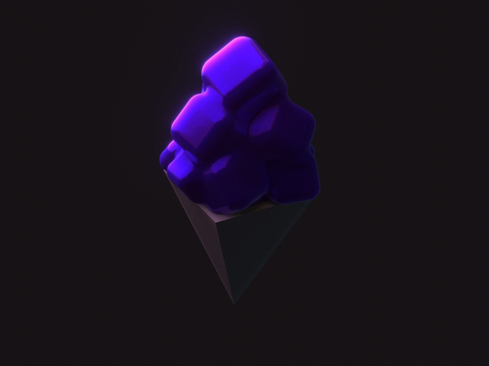Low-poly Lavender Icecream 3D model_2