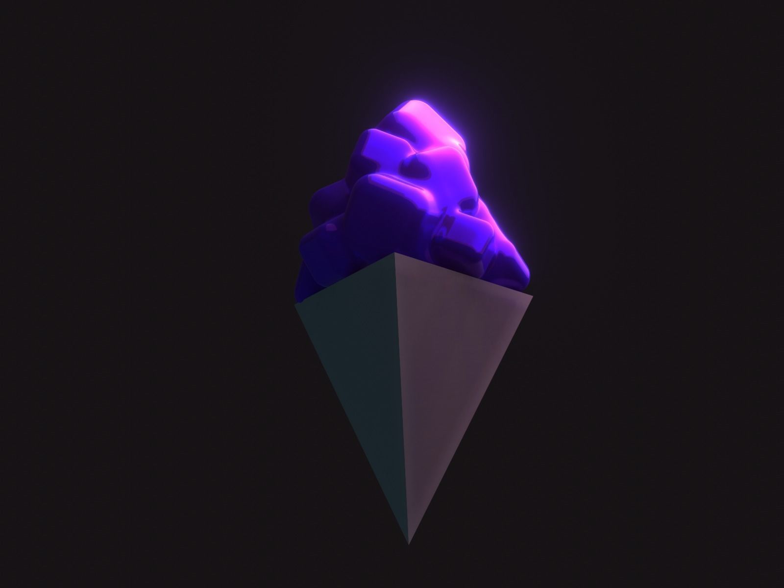 Low-poly Lavender Icecream 3D model_3