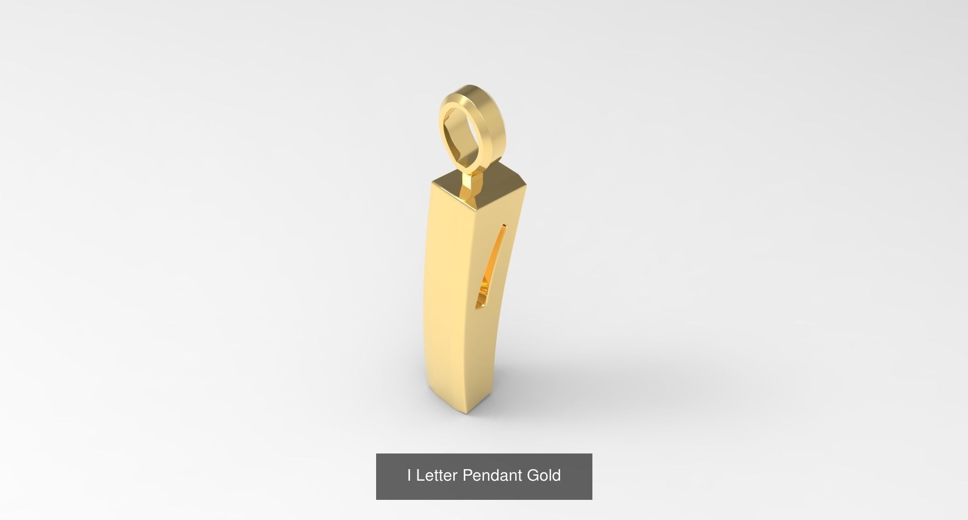 A to Z alphabetical pendants gold 3D Model Collection_12