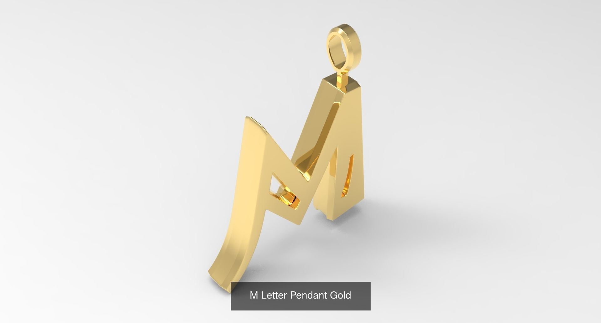 A to Z alphabetical pendants gold 3D Model Collection_16