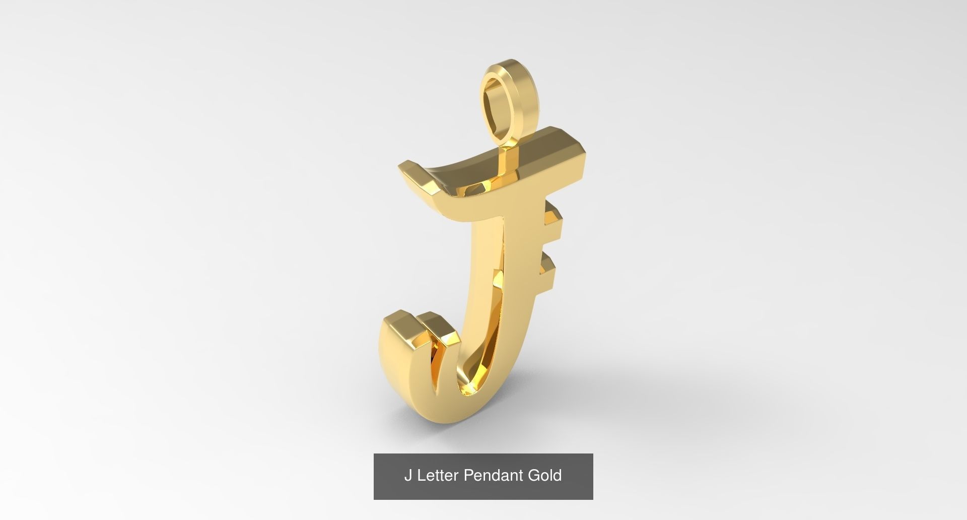 A to Z alphabetical pendants gold 3D Model Collection_13