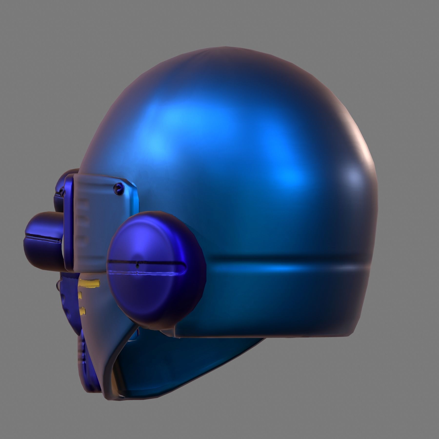 Gas mask helmet 3d model scifi Low-poly Low-poly 3D model_4