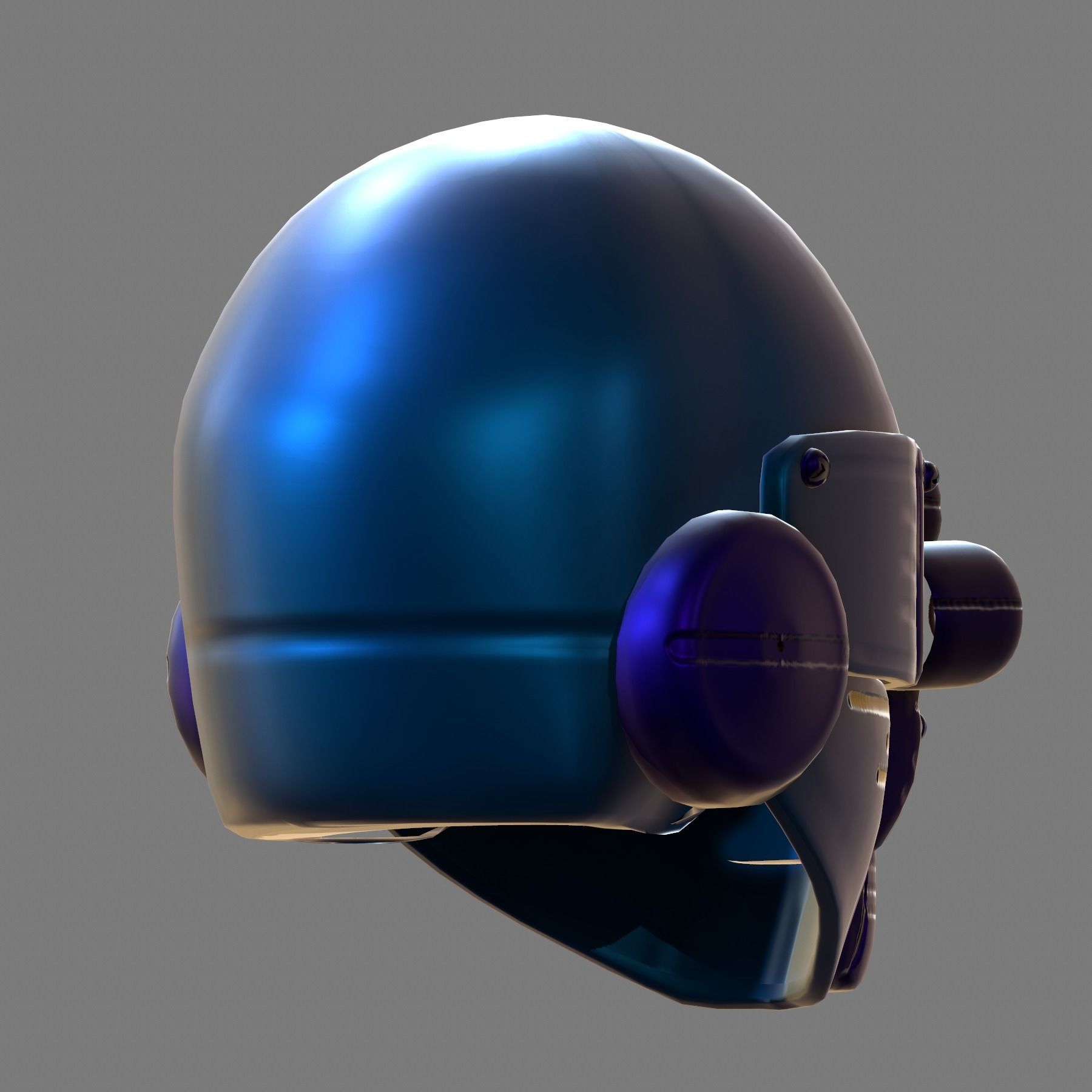 Gas mask helmet 3d model scifi Low-poly Low-poly 3D model_3