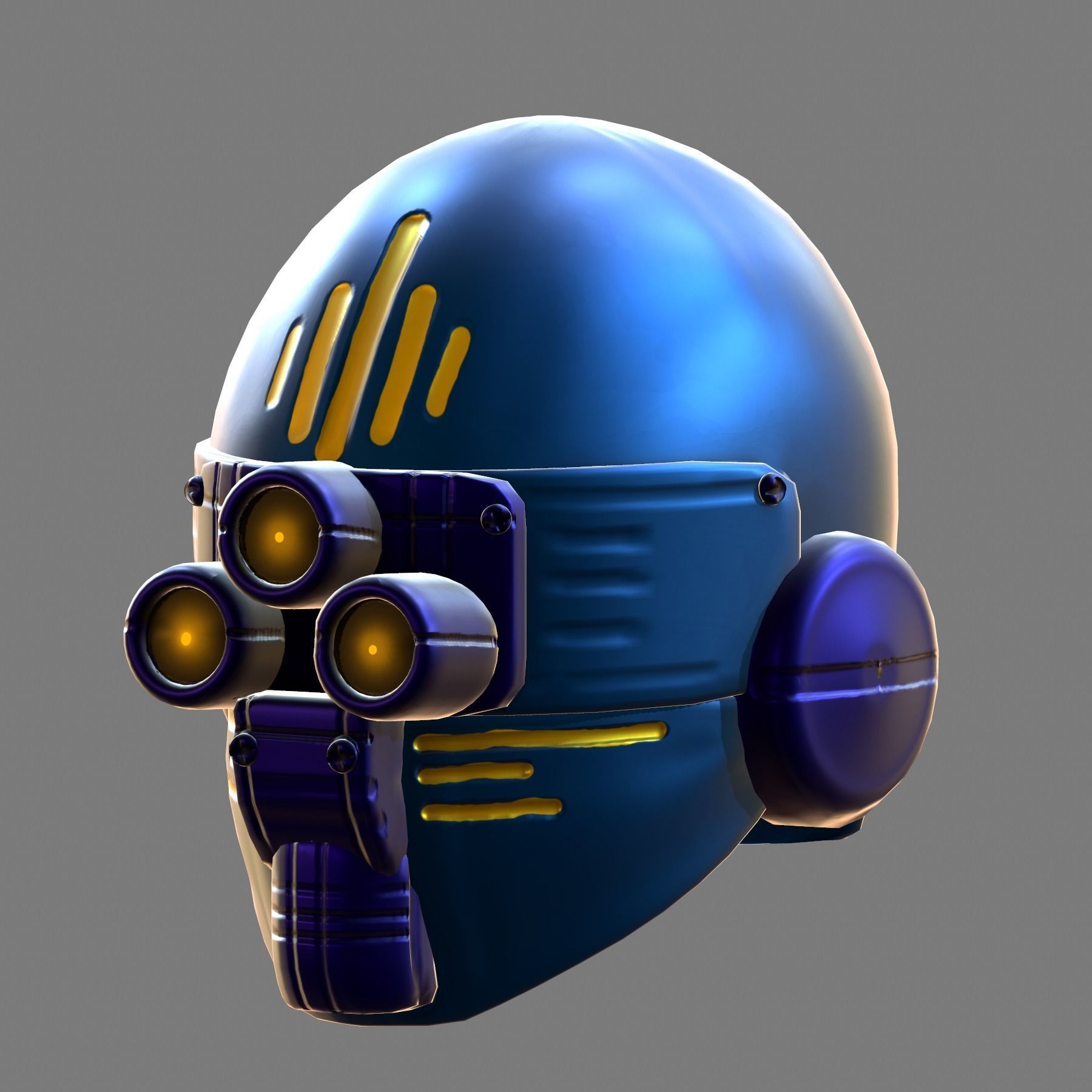 Gas mask helmet 3d model scifi Low-poly Low-poly 3D model_9