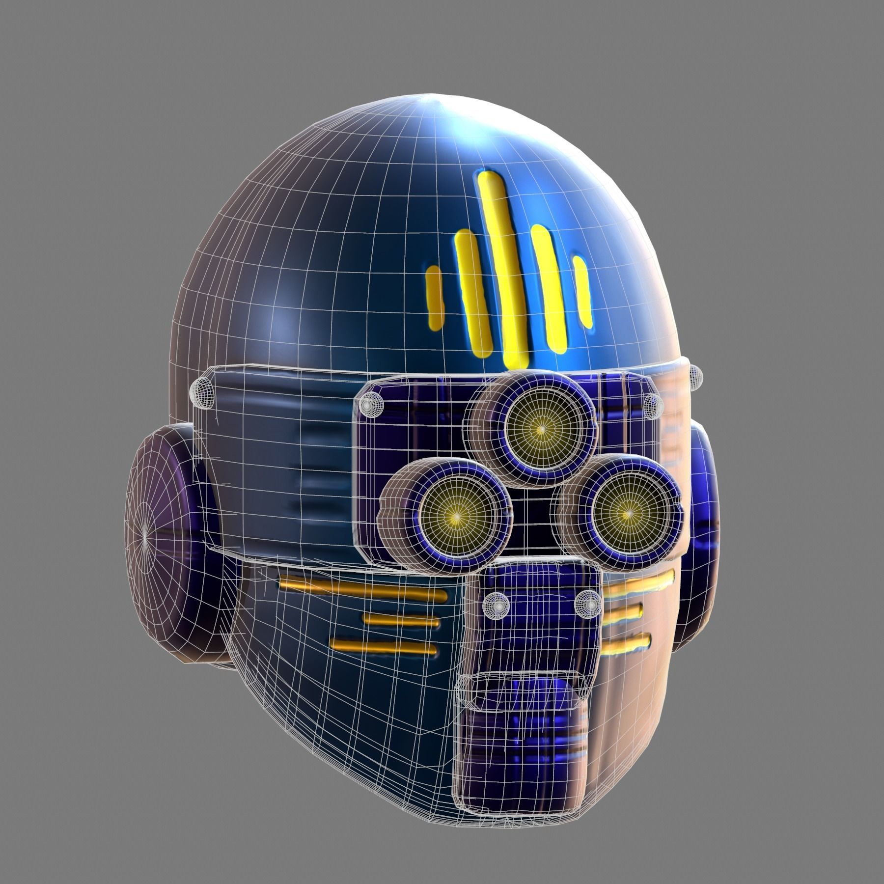 Gas mask helmet 3d model scifi Low-poly Low-poly 3D model_8