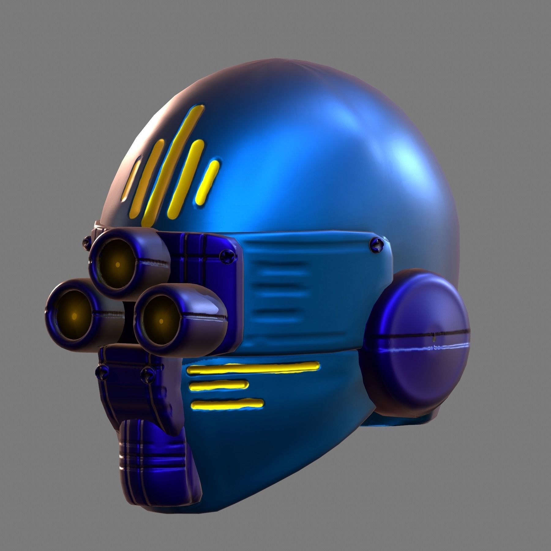 Gas mask helmet 3d model scifi Low-poly Low-poly 3D model_5