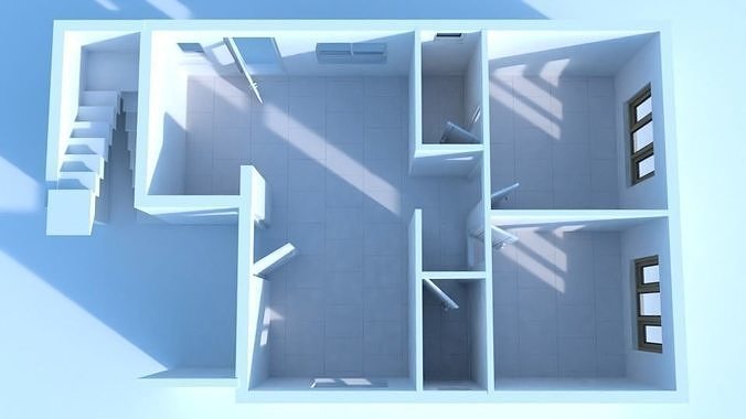 2 bhk Floor Design Free low-poly 3D model