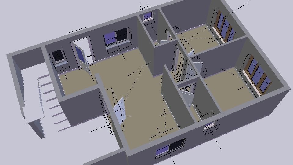 2 bhk Floor Design Free low-poly 3D model_2