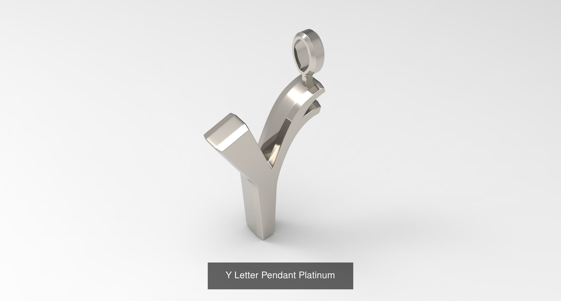 A to Z alphabetical pendants platinum 3D Model Collection_28