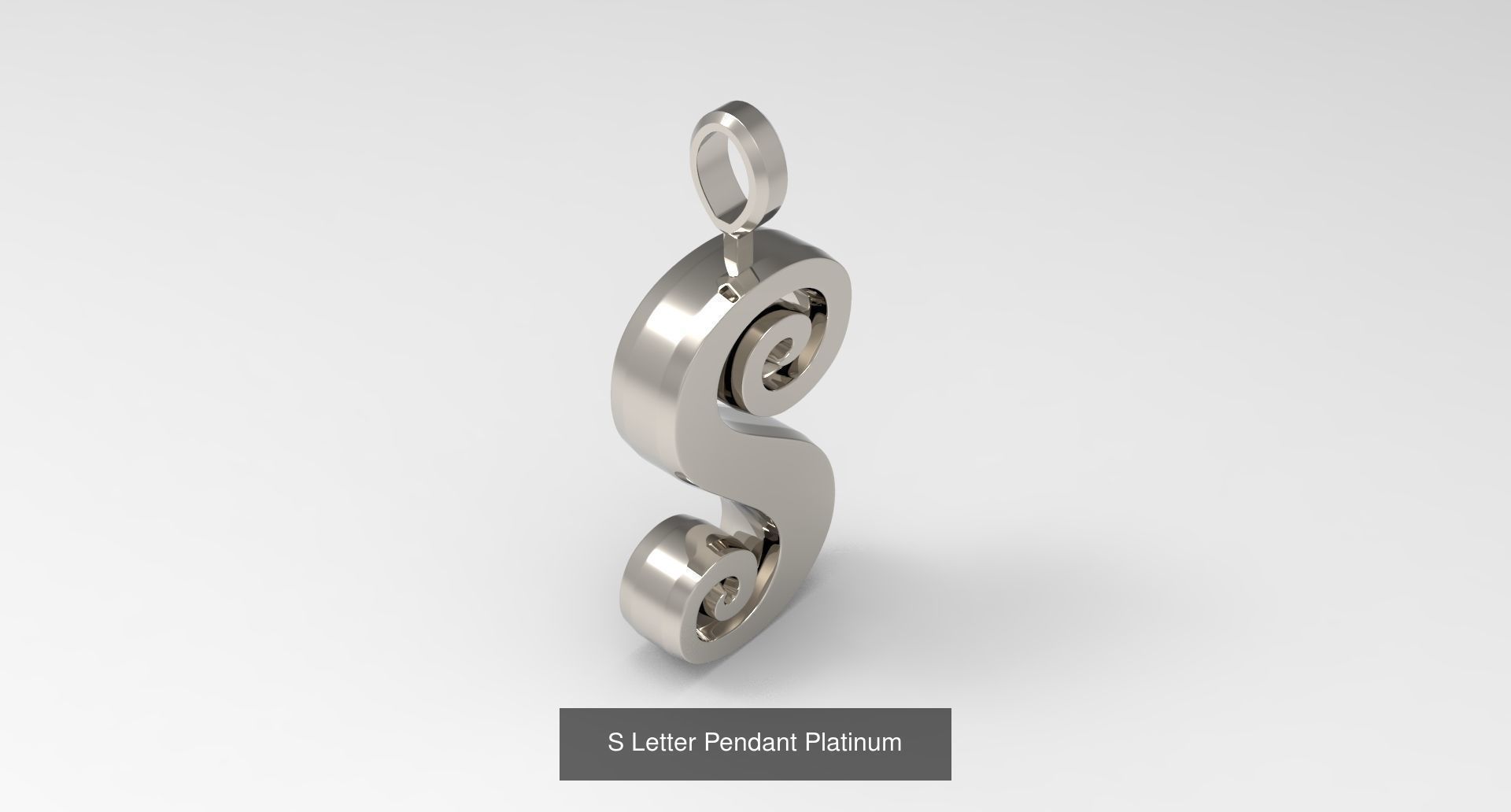 A to Z alphabetical pendants platinum 3D Model Collection_22