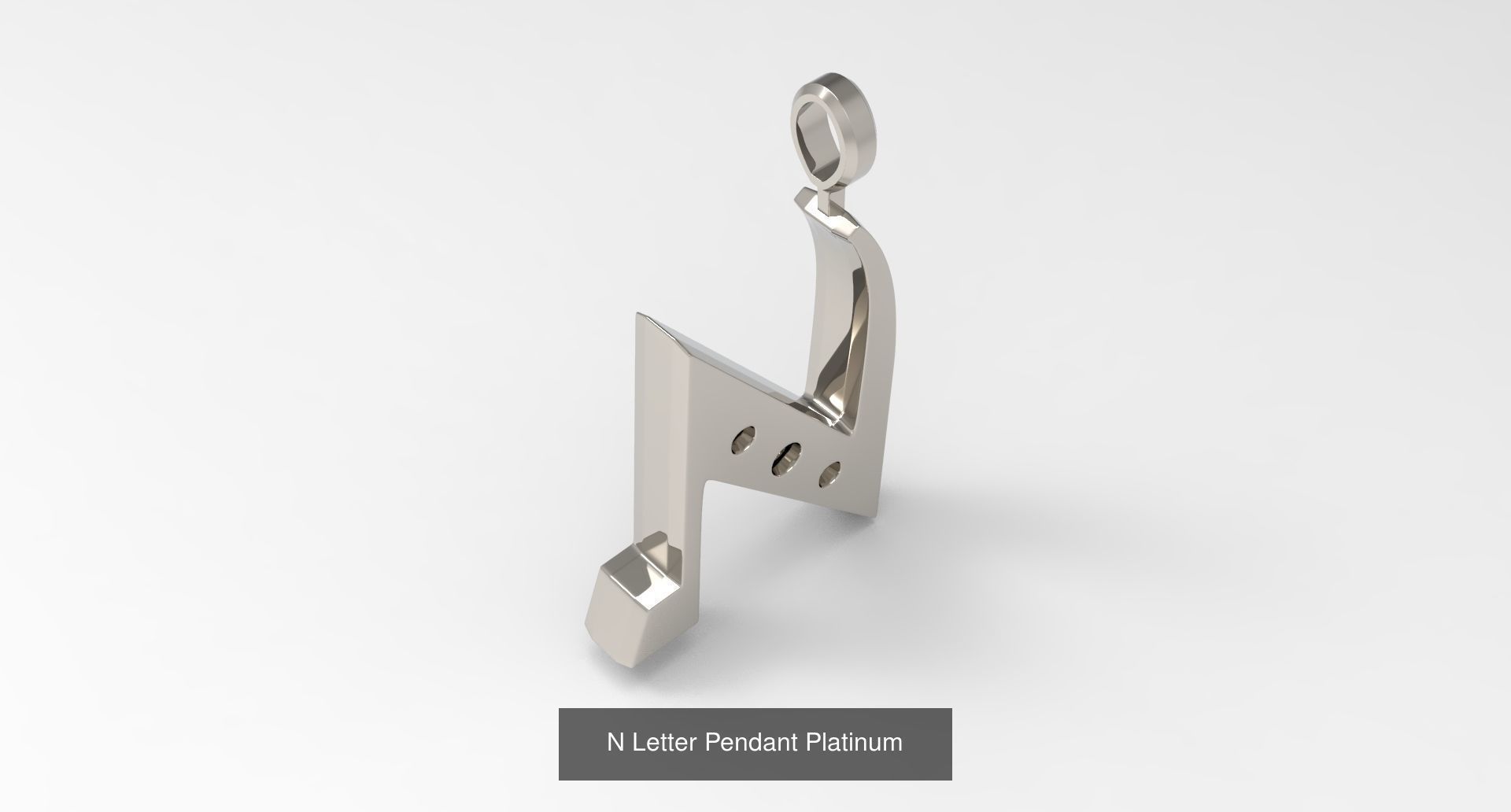 A to Z alphabetical pendants platinum 3D Model Collection_17