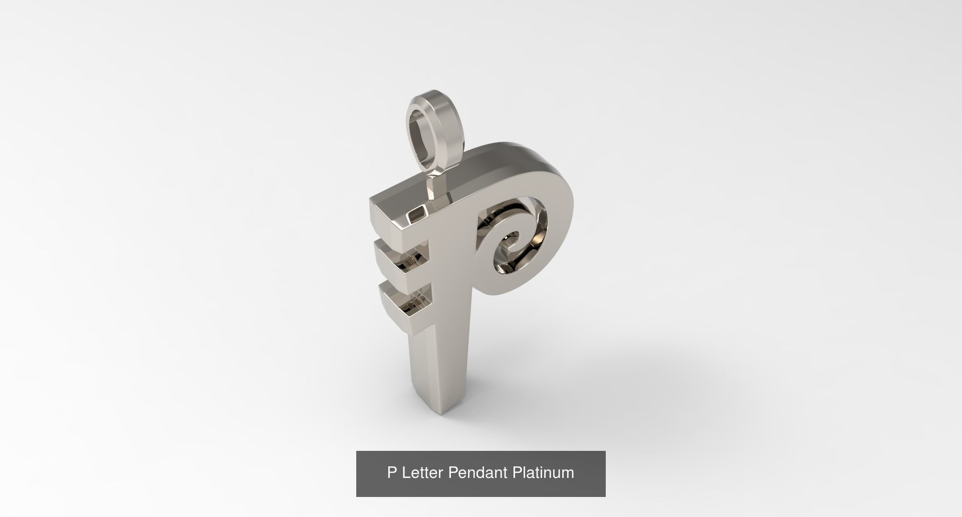 A to Z alphabetical pendants platinum 3D Model Collection_19