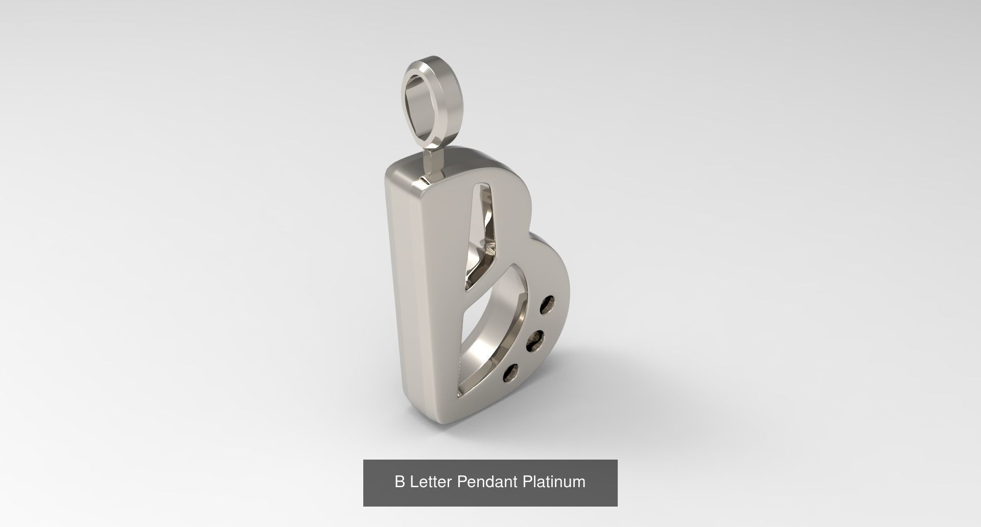 A to Z alphabetical pendants platinum 3D Model Collection_5