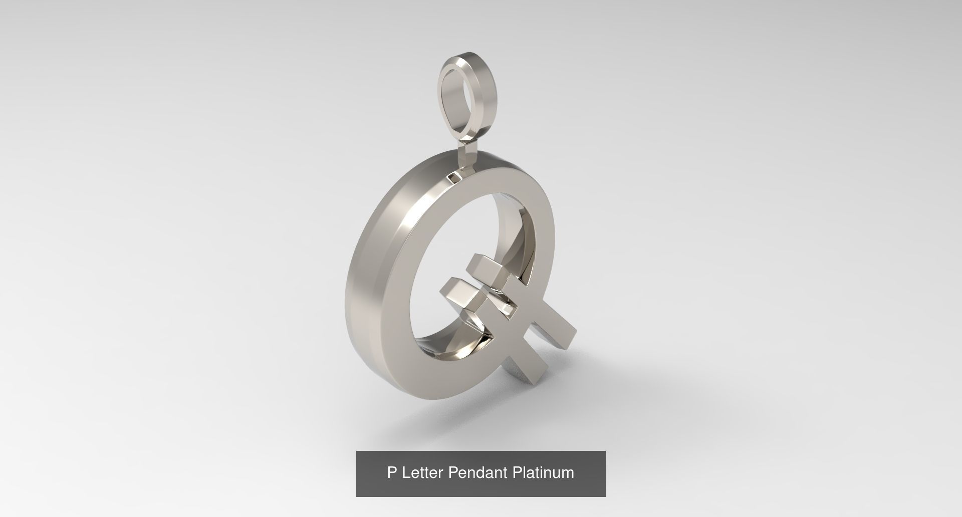 A to Z alphabetical pendants platinum 3D Model Collection_20