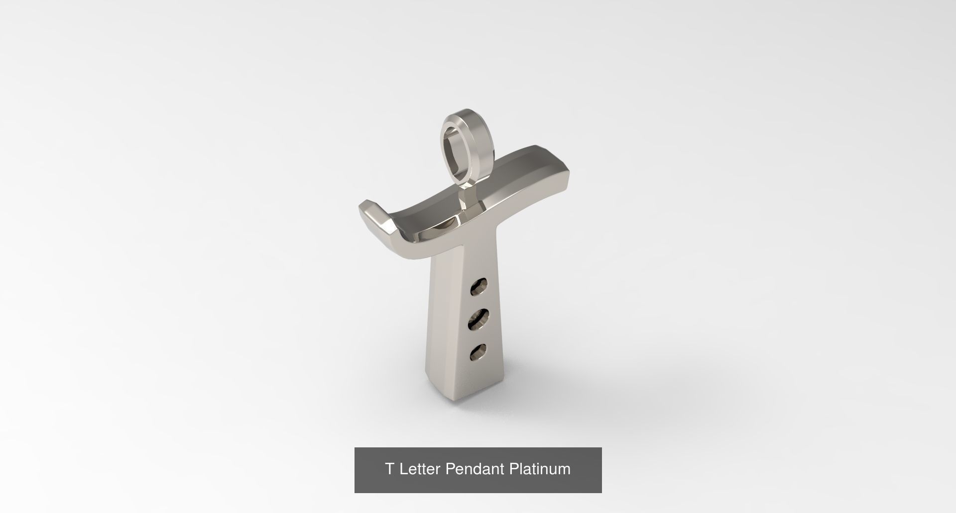 A to Z alphabetical pendants platinum 3D Model Collection_23