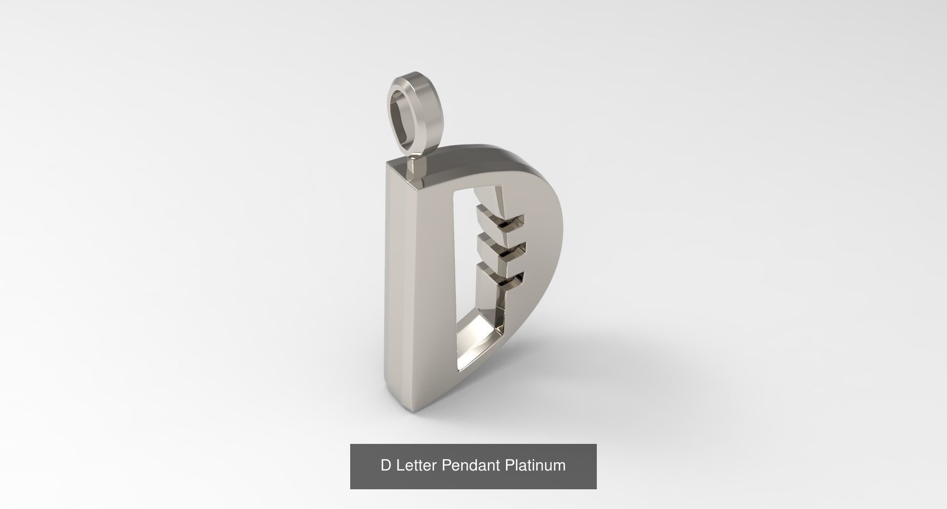 A to Z alphabetical pendants platinum 3D Model Collection_7
