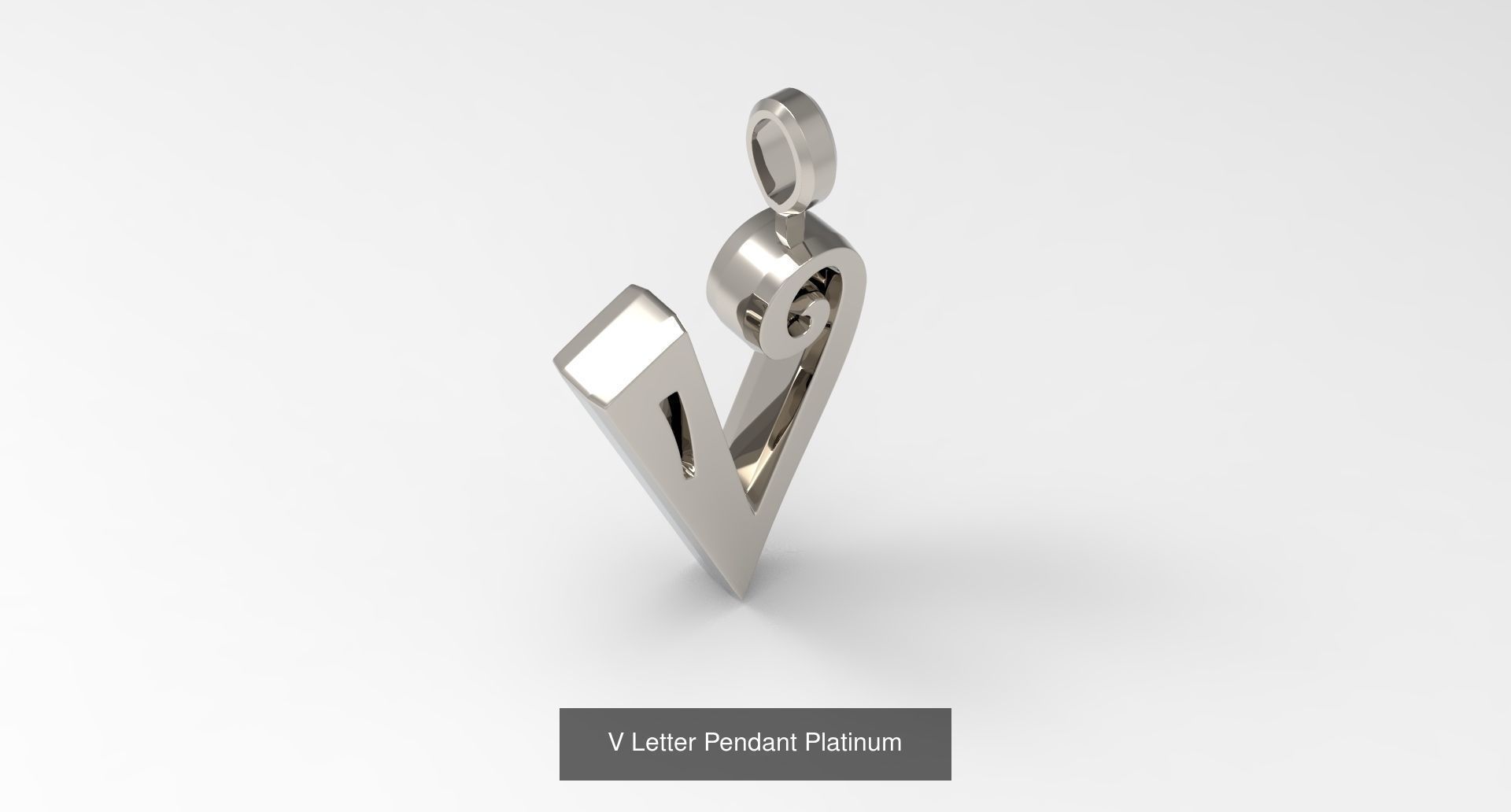A to Z alphabetical pendants platinum 3D Model Collection_25