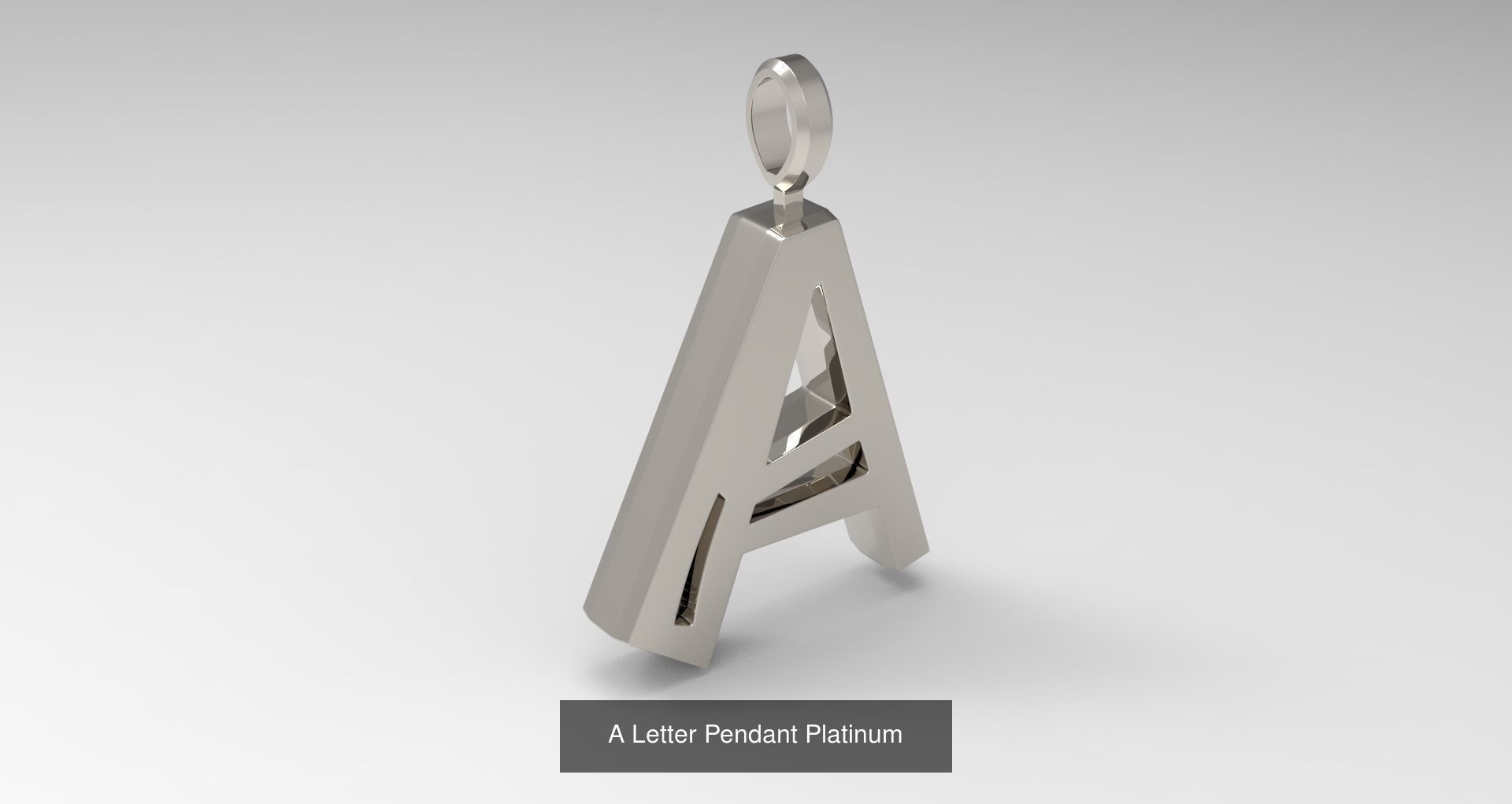 A to Z alphabetical pendants platinum 3D Model Collection_4