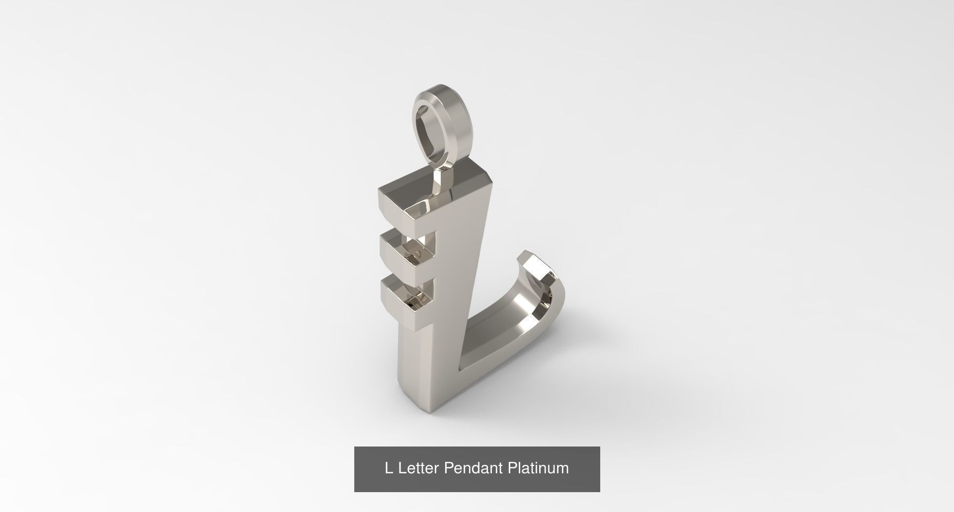 A to Z alphabetical pendants platinum 3D Model Collection_15