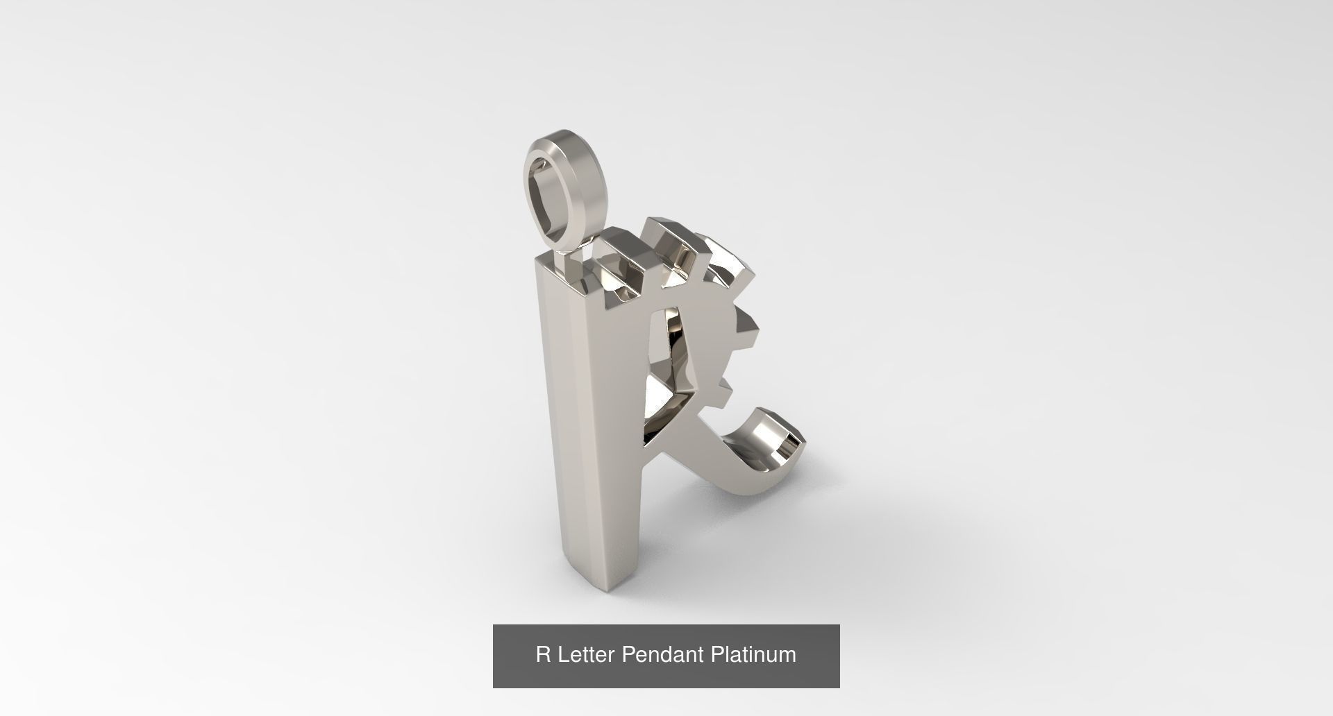 A to Z alphabetical pendants platinum 3D Model Collection_21