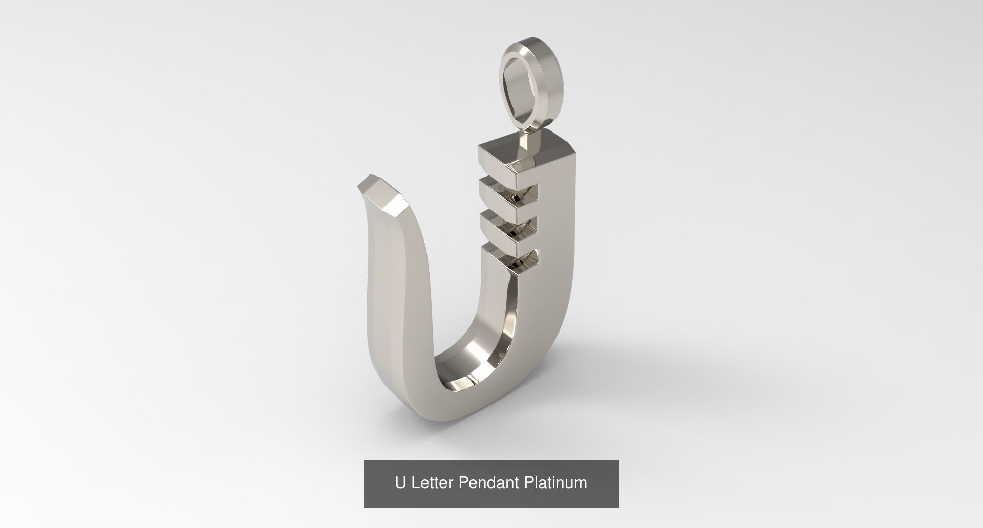 A to Z alphabetical pendants platinum 3D Model Collection_24