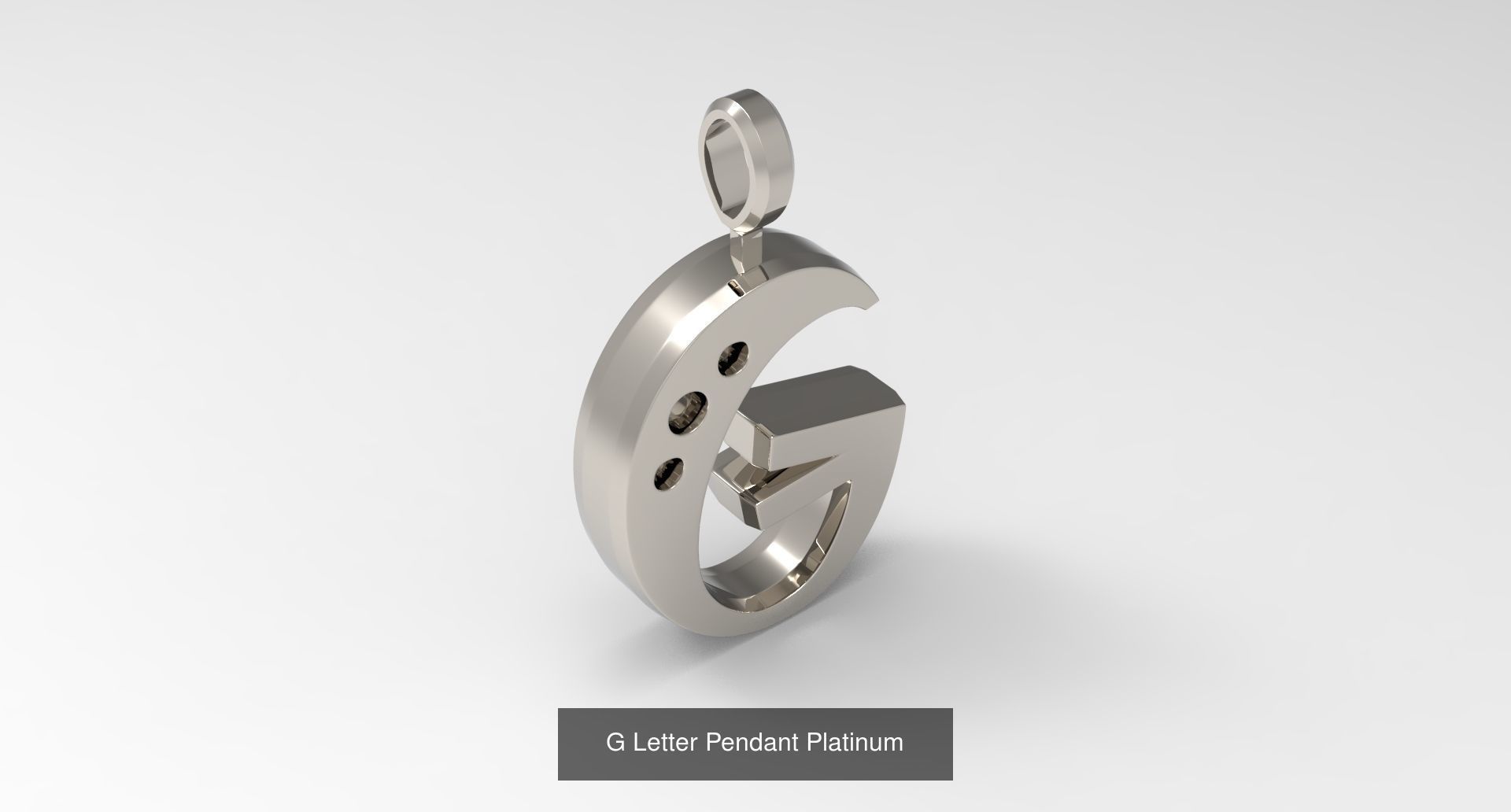 A to Z alphabetical pendants platinum 3D Model Collection_10