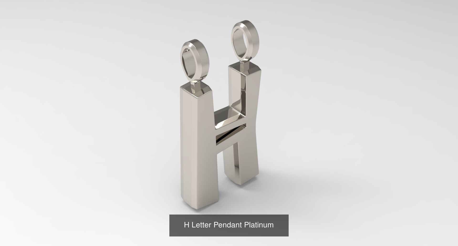 A to Z alphabetical pendants platinum 3D Model Collection_11