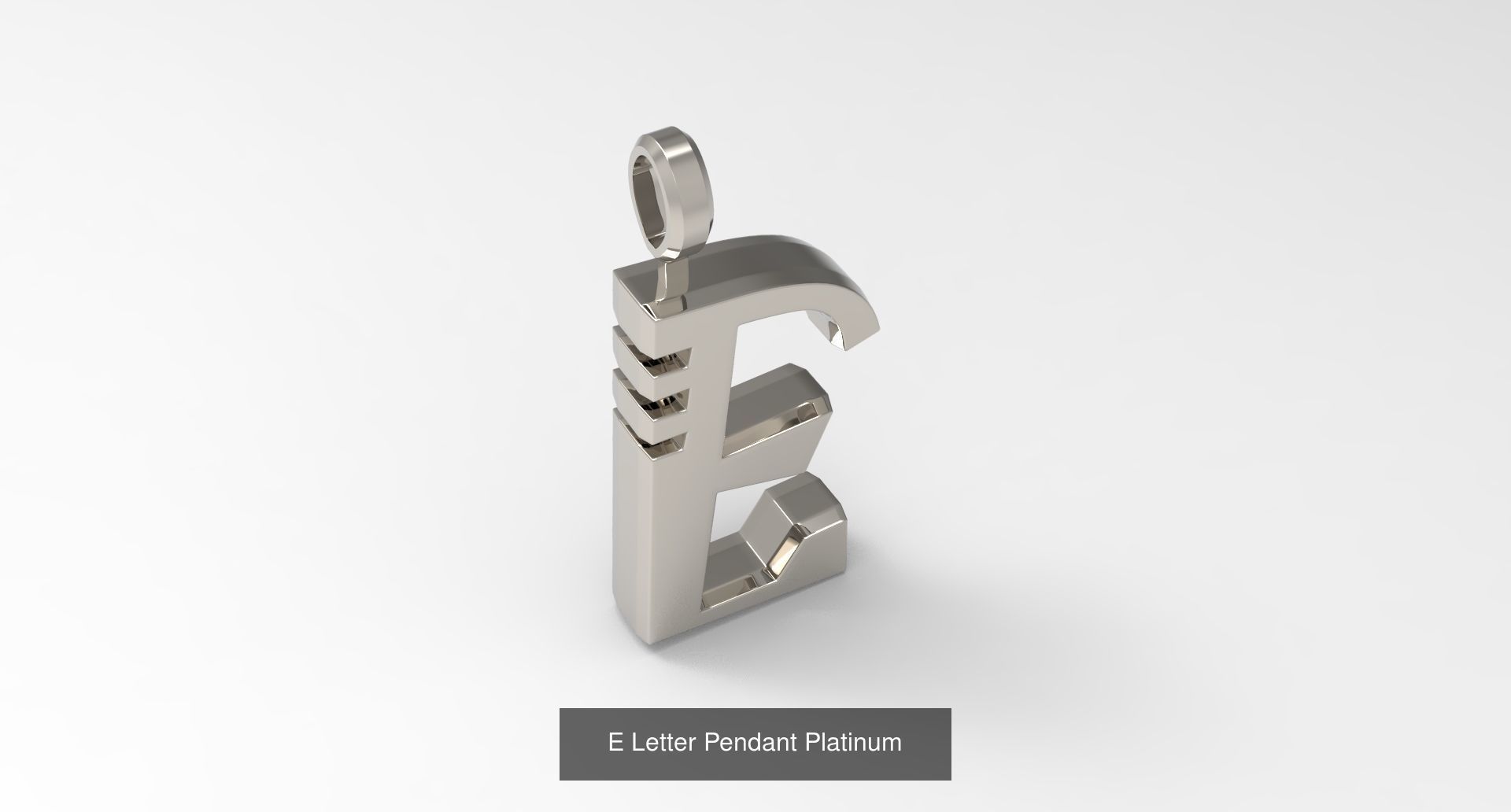A to Z alphabetical pendants platinum 3D Model Collection_8