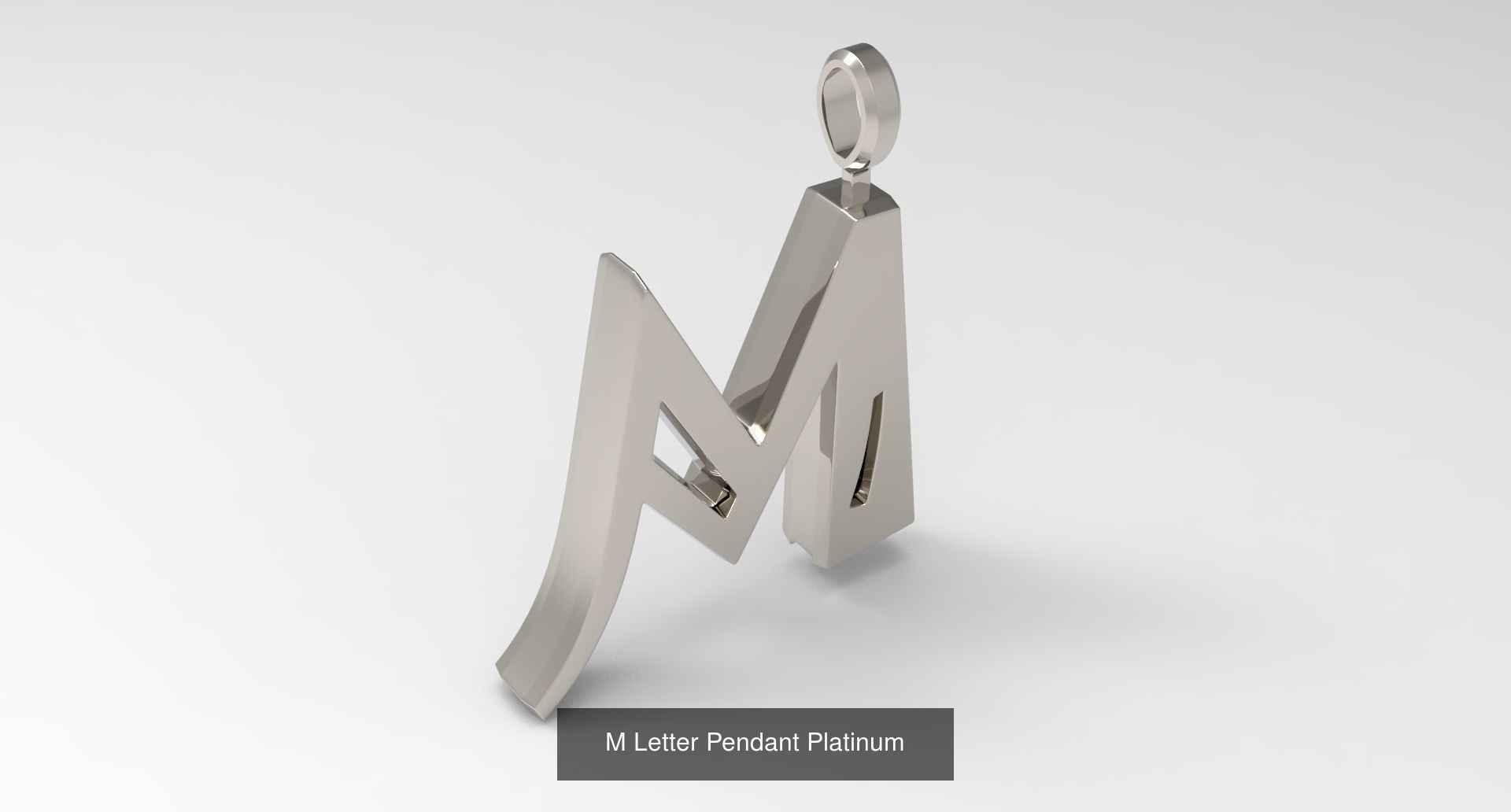 A to Z alphabetical pendants platinum 3D Model Collection_16
