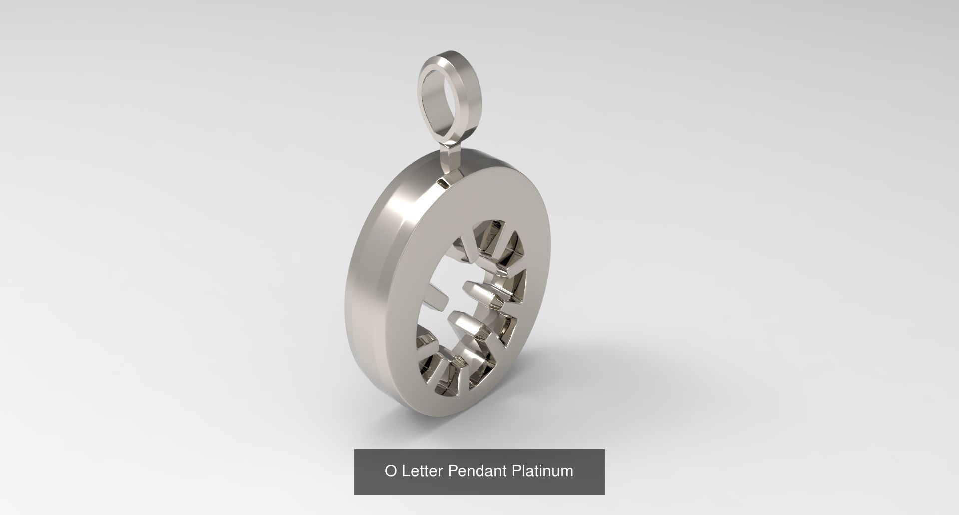 A to Z alphabetical pendants platinum 3D Model Collection_18