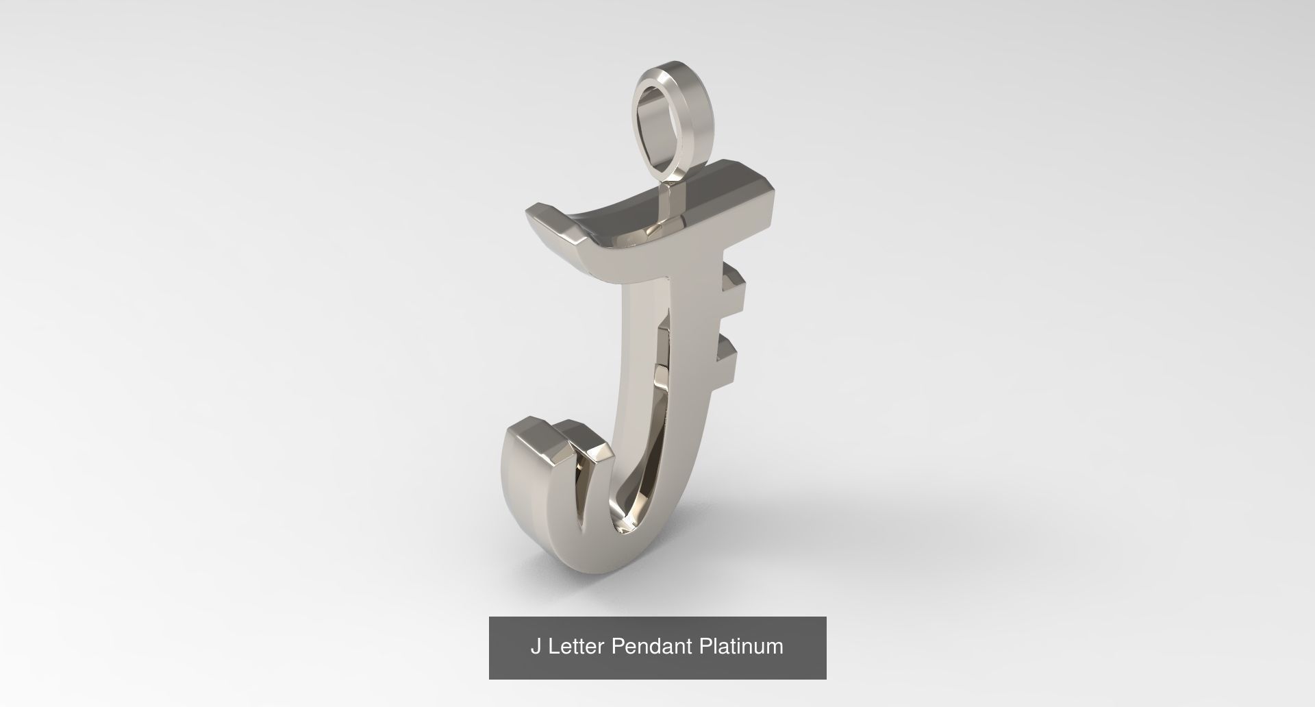 A to Z alphabetical pendants platinum 3D Model Collection_13