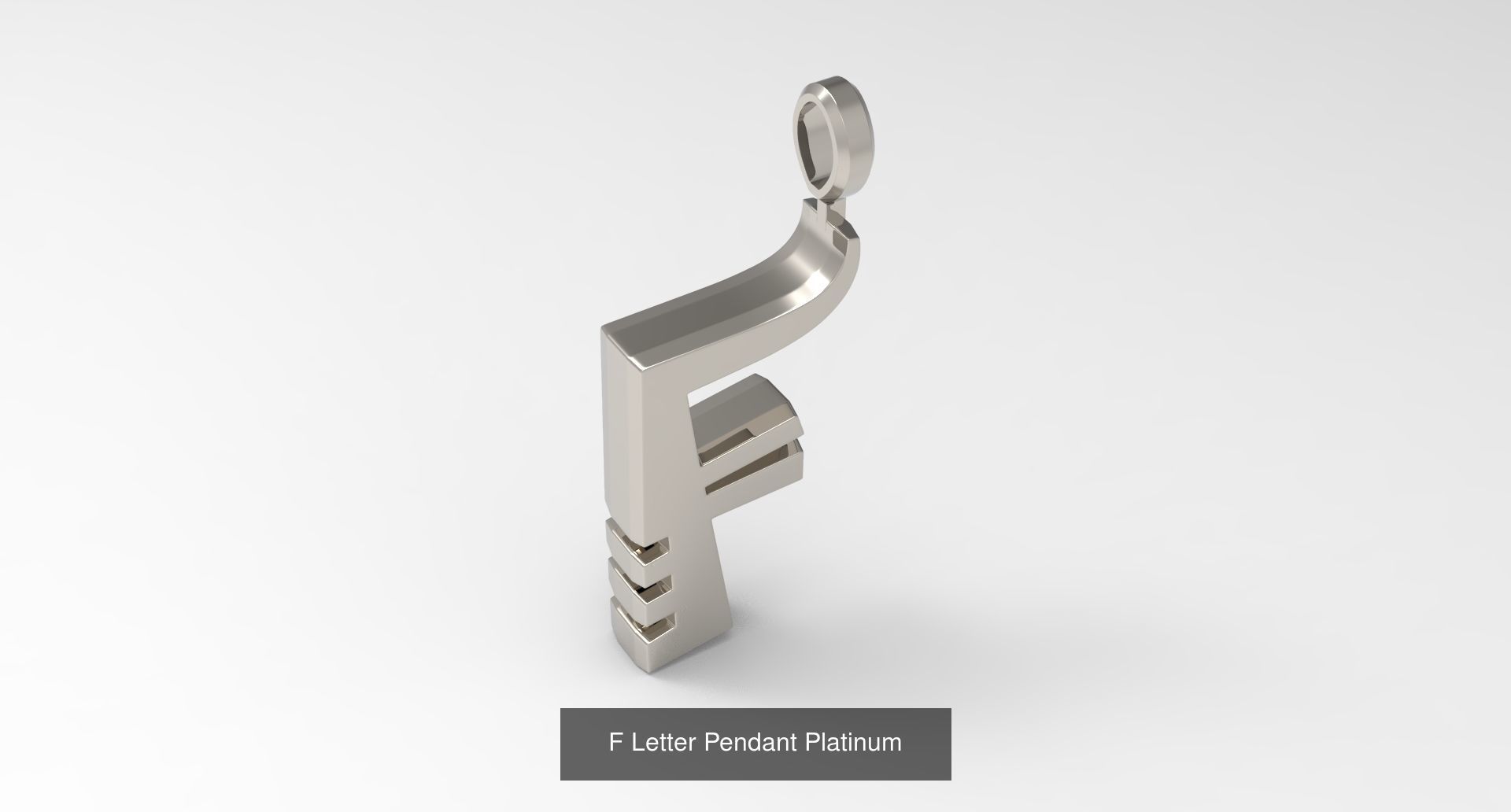 A to Z alphabetical pendants platinum 3D Model Collection_9