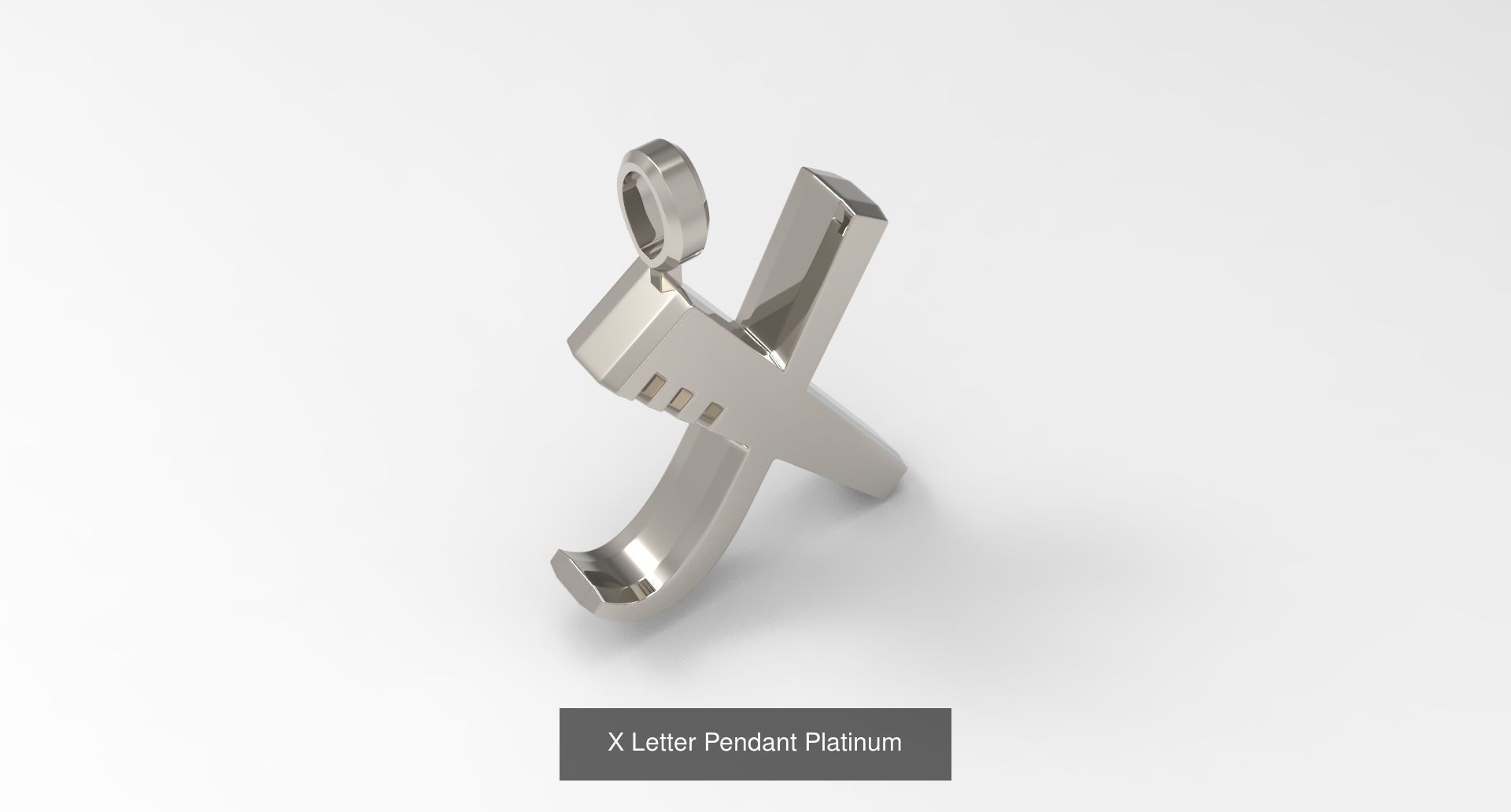 A to Z alphabetical pendants platinum 3D Model Collection_27