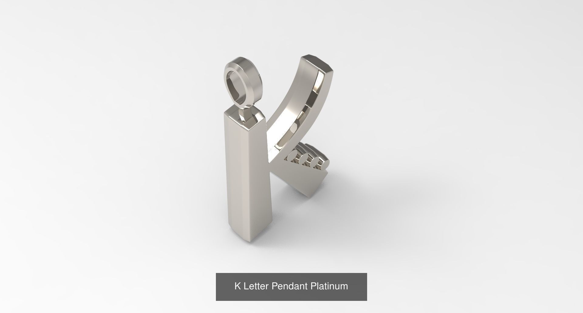 A to Z alphabetical pendants platinum 3D Model Collection_14