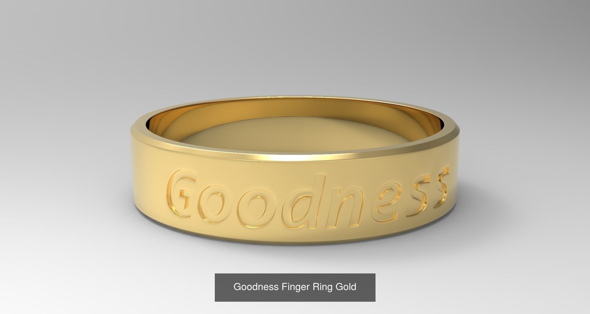 Male Finger Rings with Fruit of Holy Spirit Gold 3D Model Collection_6