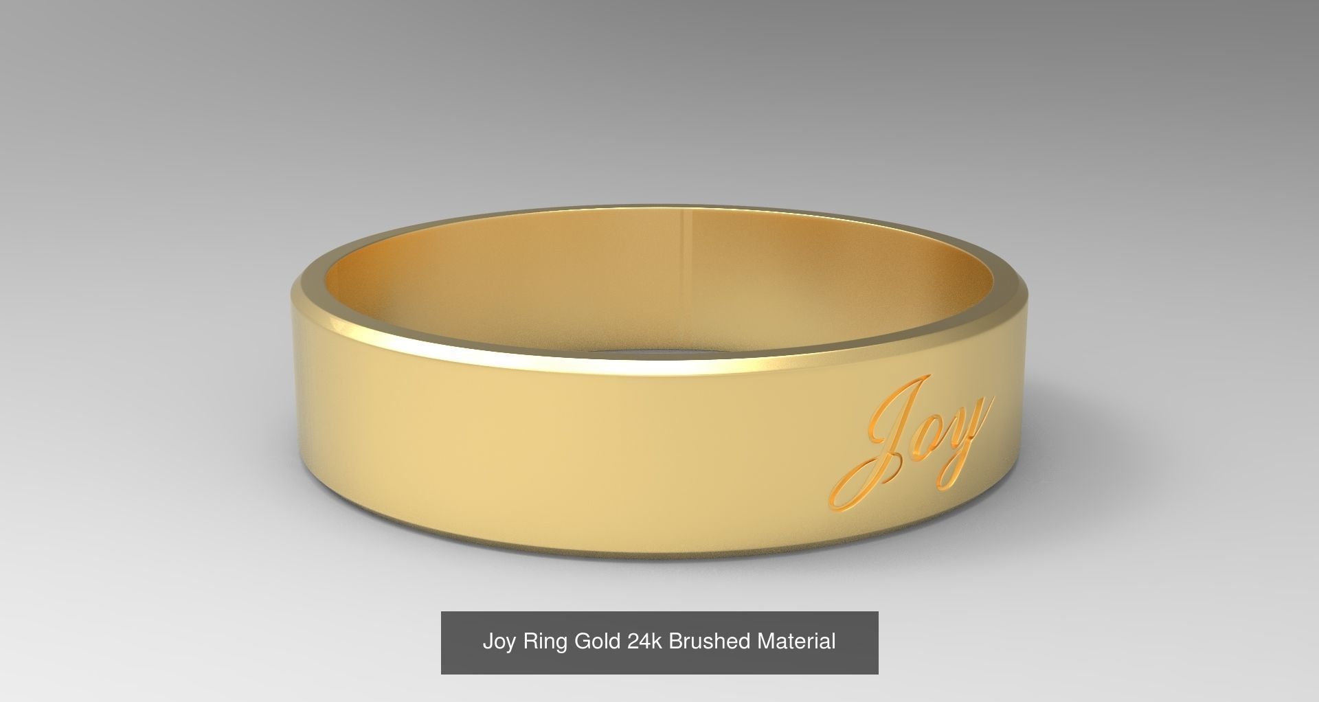 Male Finger Rings with Fruit of Holy Spirit Gold 3D Model Collection_2