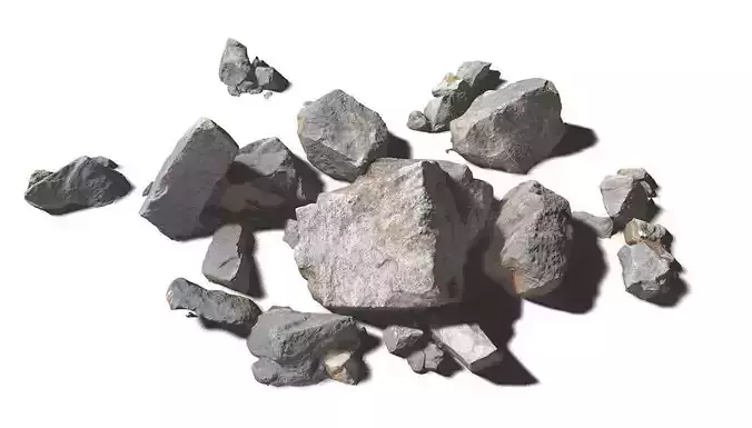 Rock Scans -  3D PBR Low Poly Models Pack Low-poly 3D model