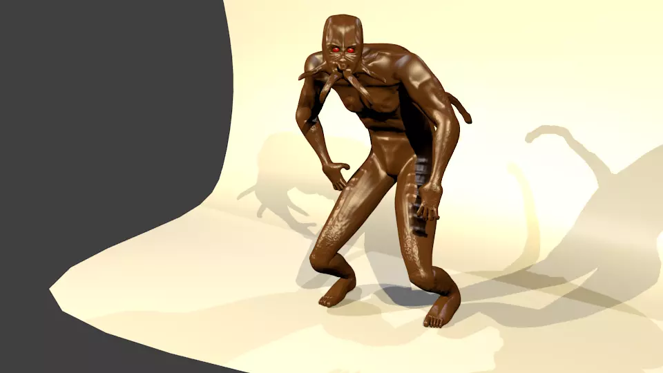 3D Riggid Monster Low-poly 3D model_0