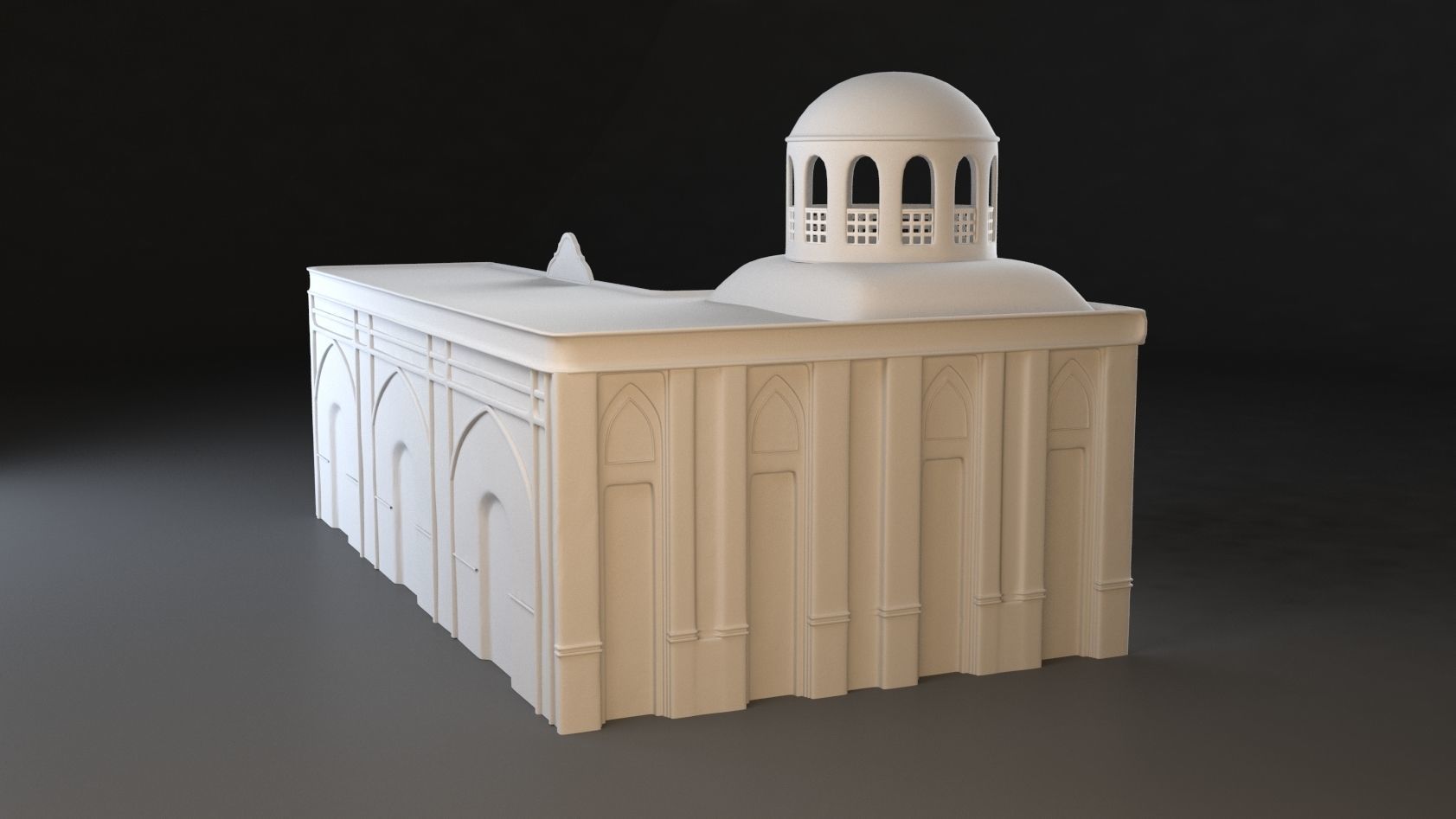 3 Level of detail Old Persian residential Low-poly 3D model_5