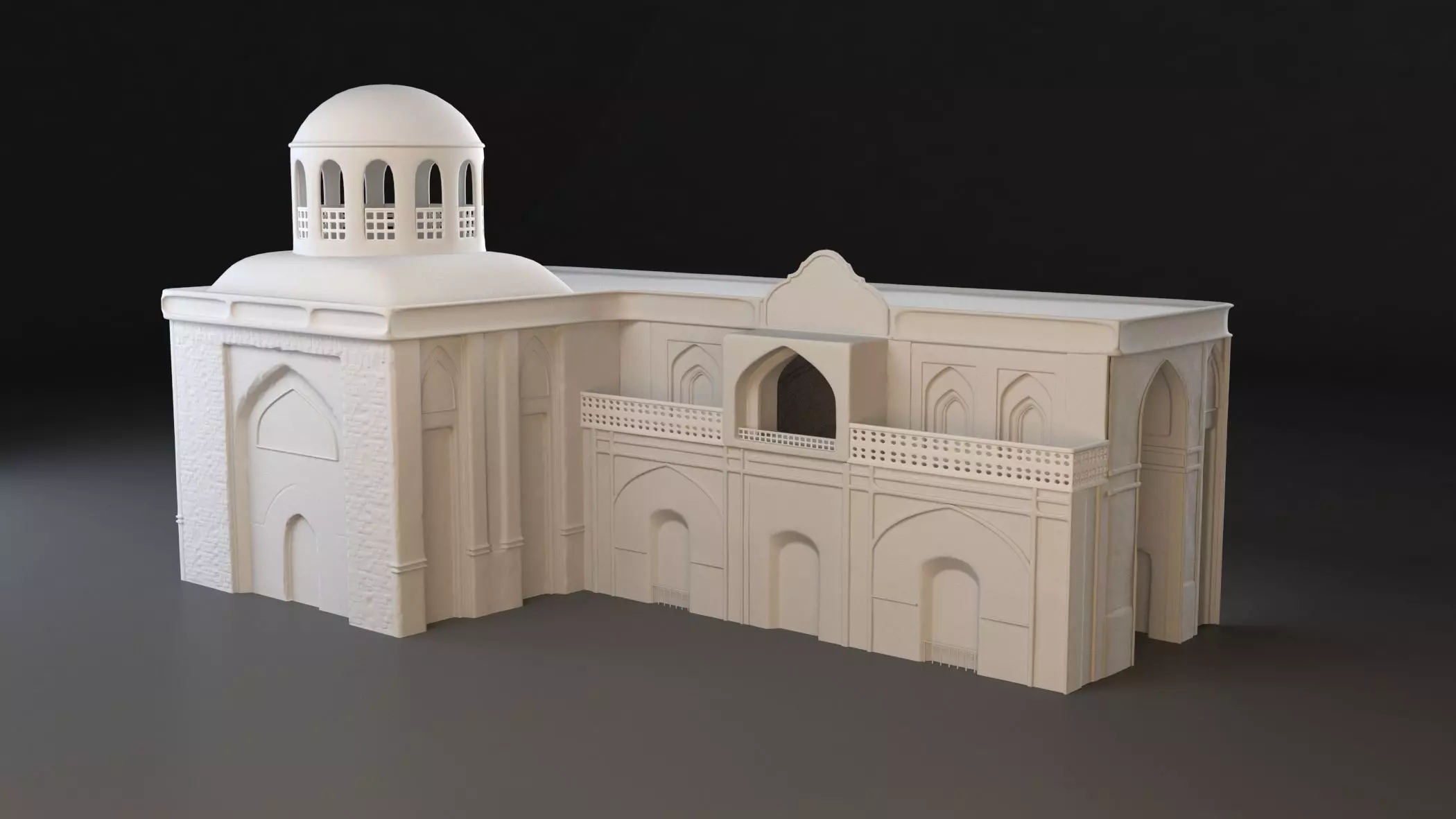 3 Level of detail Old Persian residential Low-poly 3D model_0