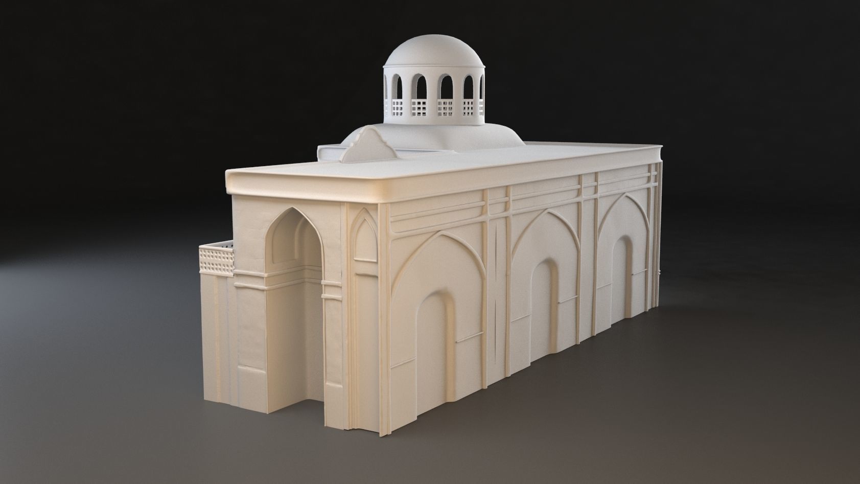 3 Level of detail Old Persian residential Low-poly 3D model_7