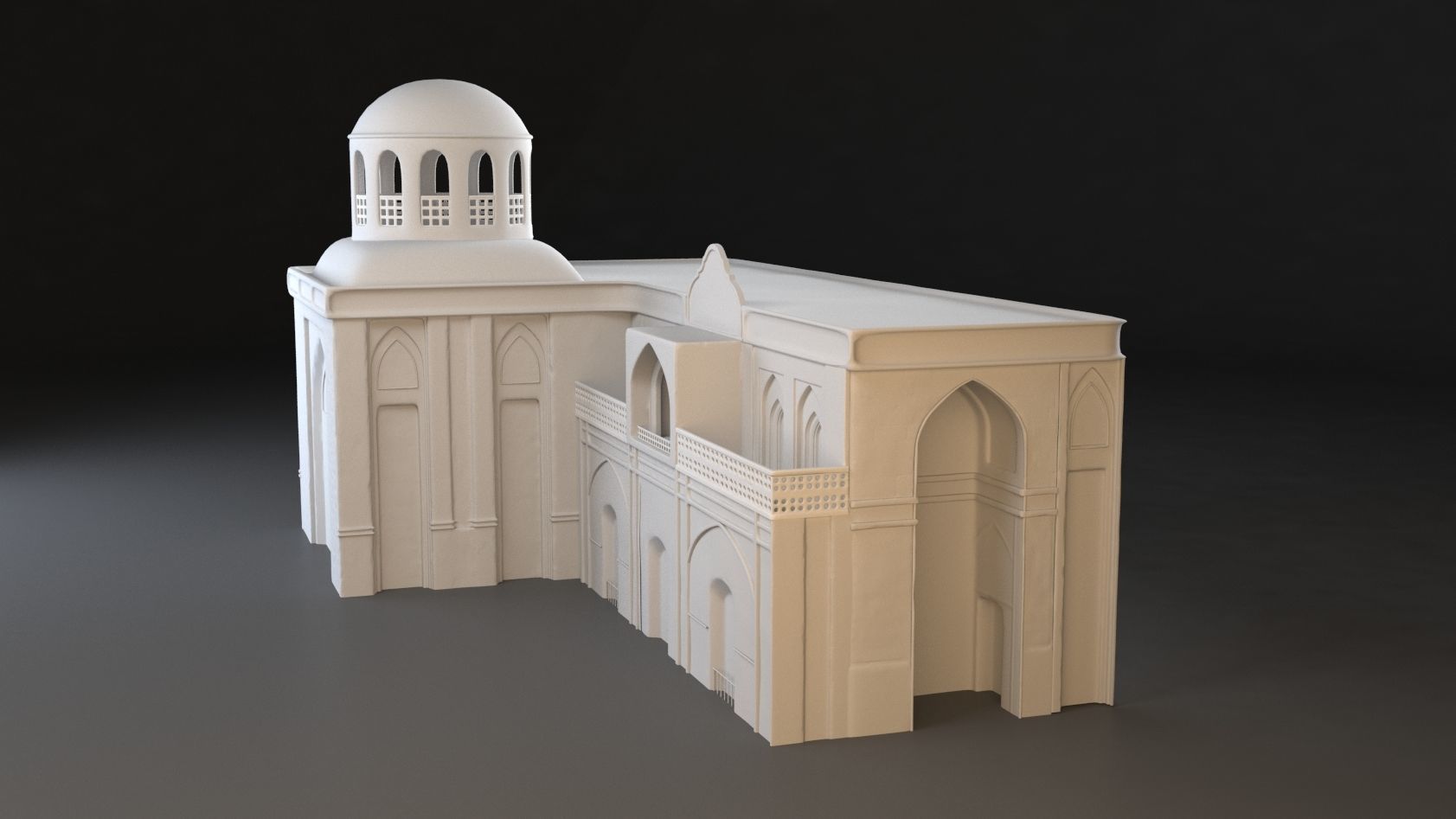 3 Level of detail Old Persian residential Low-poly 3D model_8