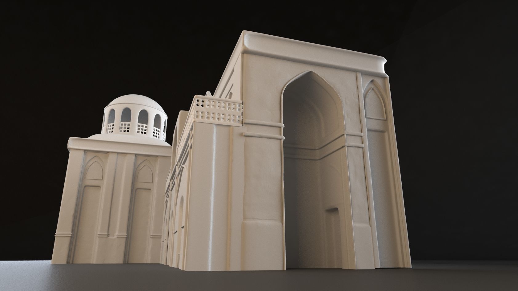 3 Level of detail Old Persian residential Low-poly 3D model_9