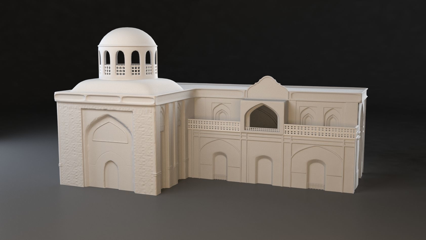 3 Level of detail Old Persian residential Low-poly 3D model_2