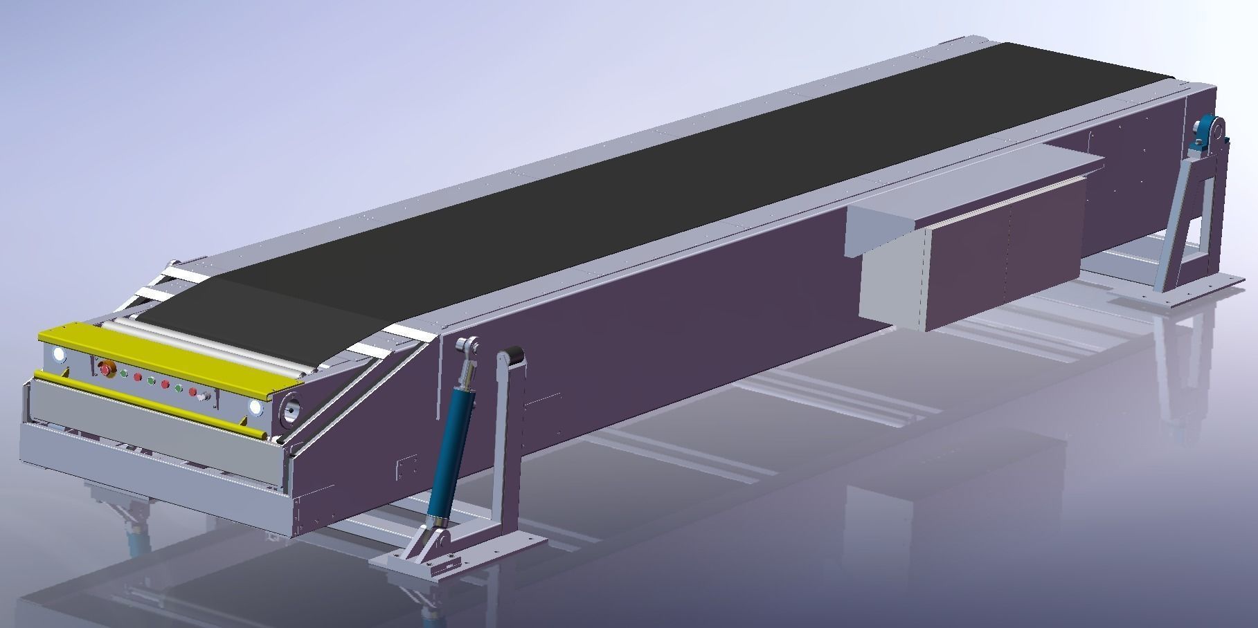 Three section telescopic belt loading conveyor 3D design 3D model_2
