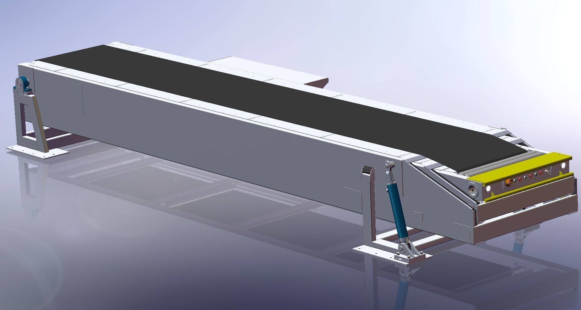 Three section telescopic belt loading conveyor 3D design 3D model_1