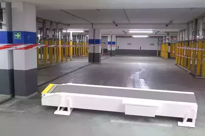 Three section telescopic belt loading conveyor 3D design